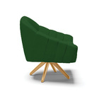 Kit 02 Poltronas Giratória Giovana Veludo Verde A136 Luxo Bas