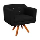 Kit 02 Poltronas Giratória Julia Linho Com Strass Base Madeir