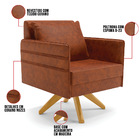 Kit 02 Poltronas Giratória Mari Corano Base De Madeira Ma30 D