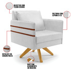 Kit 02 Poltronas Giratória Mari Corano Base De Madeira Ma30 D