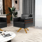 Kit 02 Poltronas Giratória Mari Corano Base De Madeira Ma30 D