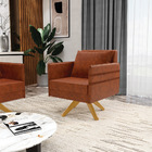 Kit 02 Poltronas Giratória Mari Corano Nozes Base De Madeira