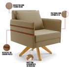 Kit 02 Poltronas Giratória Mari Suede Base De Madeira Ma30 D0