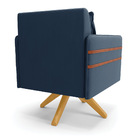 Kit 02 Poltronas Giratória Mari Suede Base De Madeira Ma30 D0