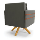 Kit 02 Poltronas Giratória Mari Suede Base De Madeira Ma30 D0