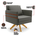 Kit 02 Poltronas Giratória Mari Suede Base De Madeira Ma30 D0