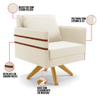 Kit 02 Poltronas Giratória Mari Veludo Base De Madeira Ma30 D