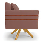 Kit 02 Poltronas Giratória Mari Veludo Base De Madeira Ma30 D