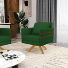 Kit 02 Poltronas Giratória Mari Veludo Luxo Base De Madeira M