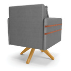 Kit 02 Poltronas Giratória Mari Veludo Luxo Base De Madeira M