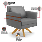 Kit 02 Poltronas Giratória Mari Veludo Luxo Base De Madeira M