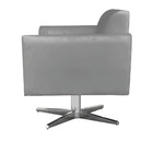 Kit 02 Poltronas Giratória Marisa Suede Base Cromada - Grafite