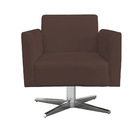 Kit 02 Poltronas Giratória Marisa Suede Base Cromada - Marrom