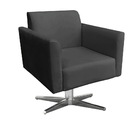 Kit 02 Poltronas Giratória Marisa Suede Base Cromada - Preto