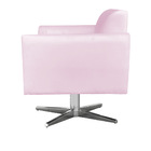 Kit 02 Poltronas Giratória Marisa Suede Base Cromada - Rosa B