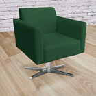 Kit 02 Poltronas Giratória Marisa Suede Base Cromada - Verde