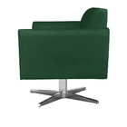 Kit 02 Poltronas Giratória Marisa Suede Base Cromada - Verde