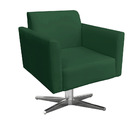 Kit 02 Poltronas Giratória Marisa Suede Base Cromada - Verde