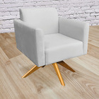 Kit 02 Poltronas Giratória Marisa Suede Base Madeira Ma30 - C