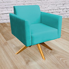 Kit 02 Poltronas Giratória Marisa Suede Base Madeira Ma30 D'r