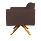 Kit 02 Poltronas Giratória Marisa Suede Base Madeira Ma30 - M