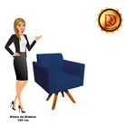 Kit 02 Poltronas Giratória Marisa Suede Base Madeira Mm30 - A