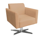 Kit 02 Poltronas Giratória Marisa Suede Caramelo Sisal Base C