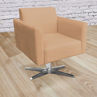 Kit 02 Poltronas Giratória Marisa Suede Caramelo Sisal Base C