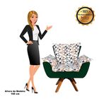 Kit 02 Poltronas Giratória Opala Composê D87 Com Suede Base M