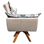 Kit 02 Poltronas Giratória Opala Folhas D68 E Veludo Base Mad