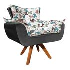 Kit 02 Poltronas Giratória Opala Folhas D68 E Veludo Base Mad