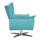 Kit 02 Poltronas Giratória Opala Suede Azul Turquesa Base Est