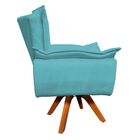 Kit 02 Poltronas Giratória Opala Suede Azul Turquesa Base Mad