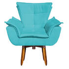Kit 02 Poltronas Giratória Opala Suede Base Pés Palito 25 Cm