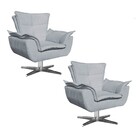Kit 02 Poltronas Giratoria Opala Suede C