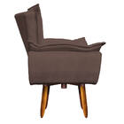 Kit 02 Poltronas Giratória Opala Suede Marrom Base Pés Palito