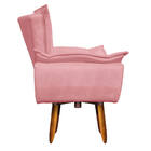Kit 02 Poltronas Giratória Opala Suede Rose Base Pés Palito 2