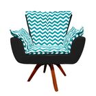 Kit 02 Poltronas Giratória Opala Zig Zag Verde Turquesa D78 E