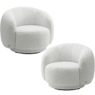 Kit 02 Poltronas Giratória Orgânica Para Sala Living Elodie M