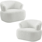 Kit 02 Poltronas Giratória Orgânica Para Sala Living Florea M