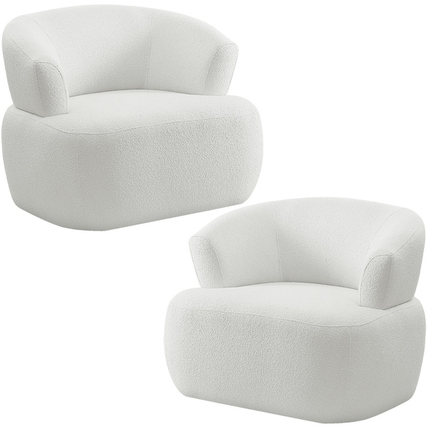 Kit 02 Poltronas Giratória Orgânica Para Sala Living Florea M