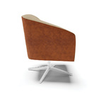 Kit 02 Poltronas Giratória Stella Corano Nozes Com Linho Palh