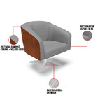 Kit 02 Poltronas Giratória Stella Corano Nozes Com Veludo Gra