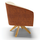 Kit 02 Poltronas Giratória Stella Corano Nozes Com Veludo Off