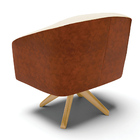 Kit 02 Poltronas Giratória Stella Corano Nozes Com Veludo Off