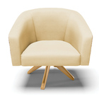 Kit 02 Poltronas Giratória Stella Corano Nozes Com Veludo Off