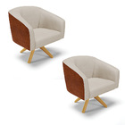 Kit 02 Poltronas Giratória Stella Corano Nozes Com Veludo Pra