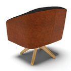 Kit 02 Poltronas Giratória Stella Corano Nozes Com Veludo Pre