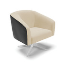 Kit 02 Poltronas Giratória Stella Corano Preto Com Linho Arei