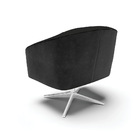 Kit 02 Poltronas Giratória Stella Corano Preto Com Linho Pret